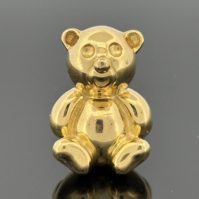 Vintage Teddy Bear Pin 18k Yellow Gold, Italy, Mara Buzio