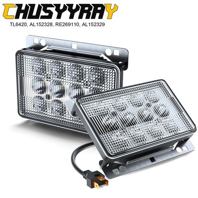 2x LED Work Lights Headlights For Deere Tractor AL152328 RE256444