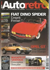 AUTO RETRO N°278 BUGATTI 57/ OPEL GT / FIAT DINO SPIDER / MINI MOKE / DATSUN 240
