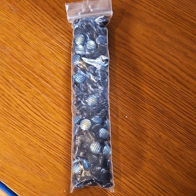 Jewelry Making Beads Corrugated Round Blue Metallic Findings Craft Supplies