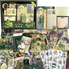 Scrapbooking Supplies Kit,Vintage Botanical Aesthetic Scrapbook Kit,Bullet Junk