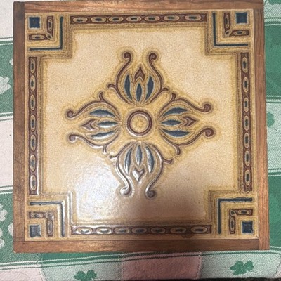 Made in Italy ASCOT Raised Relief Glazed Ceramic Art Tile Abstract Square 8x8 in