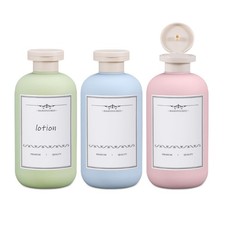 3 PCS 6.7oz Plastic Refillable Travel Shampoo Conditioner Bottles Flip Cap