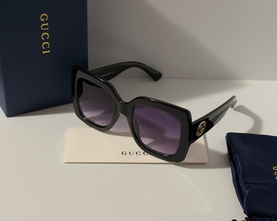 #ad Gucci GG0083S Oversized Square Sunglasses Black 54mm Unisex Ships Today $99.99