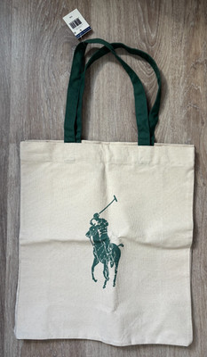 Ralph Lauren Polo Canvas Pony Tote Bag Water Keeper Alliance Green NWT 