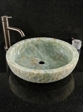 Fregadero de piedra amazonita - Lavabo de piedras preciosas naturales de lujo hecho a mano
