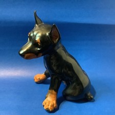 Goebel Doberman Puppy Figurine Dog Black Brown Porcelain 3003921 Rare