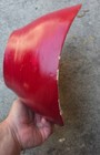 Red Painted Wooden Round Serving Bowl, Solid Pattern, Cut-Out Handles. Bamboo — photo 7