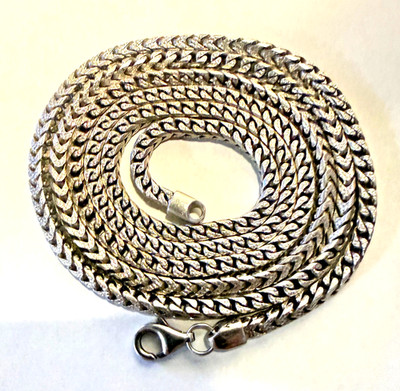 925 Sterlingsilber italienische 3,5 mm x 36 Zoll massive Franco-Gliederkette im Diamantschliff
