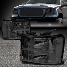 FOR 07-14 GMC SIERRA 1500 2500 3500 SMOKED/CLEAR OE STYLE HEADLIGHT HEAD LAMPS