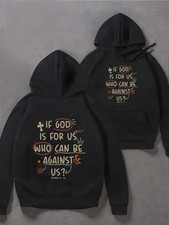Men's Heavyweight Hoodie - Religious Christian Sweatshirt with Back Print If God
