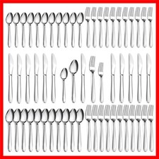 60-Pcs Silverware Set Service for 12 Stainless Steel Flatware Set Inc