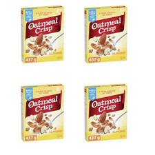 Oatmeal Crisp Almond Breakfast Cereal 437g Healthy High Fibre Snack 4 Packs