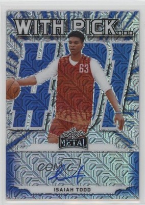 2021 Leaf Metal With Pick… Blue Mojo /20 Isaiah Todd #WP-IT1 Rookie Auto RC 2u3