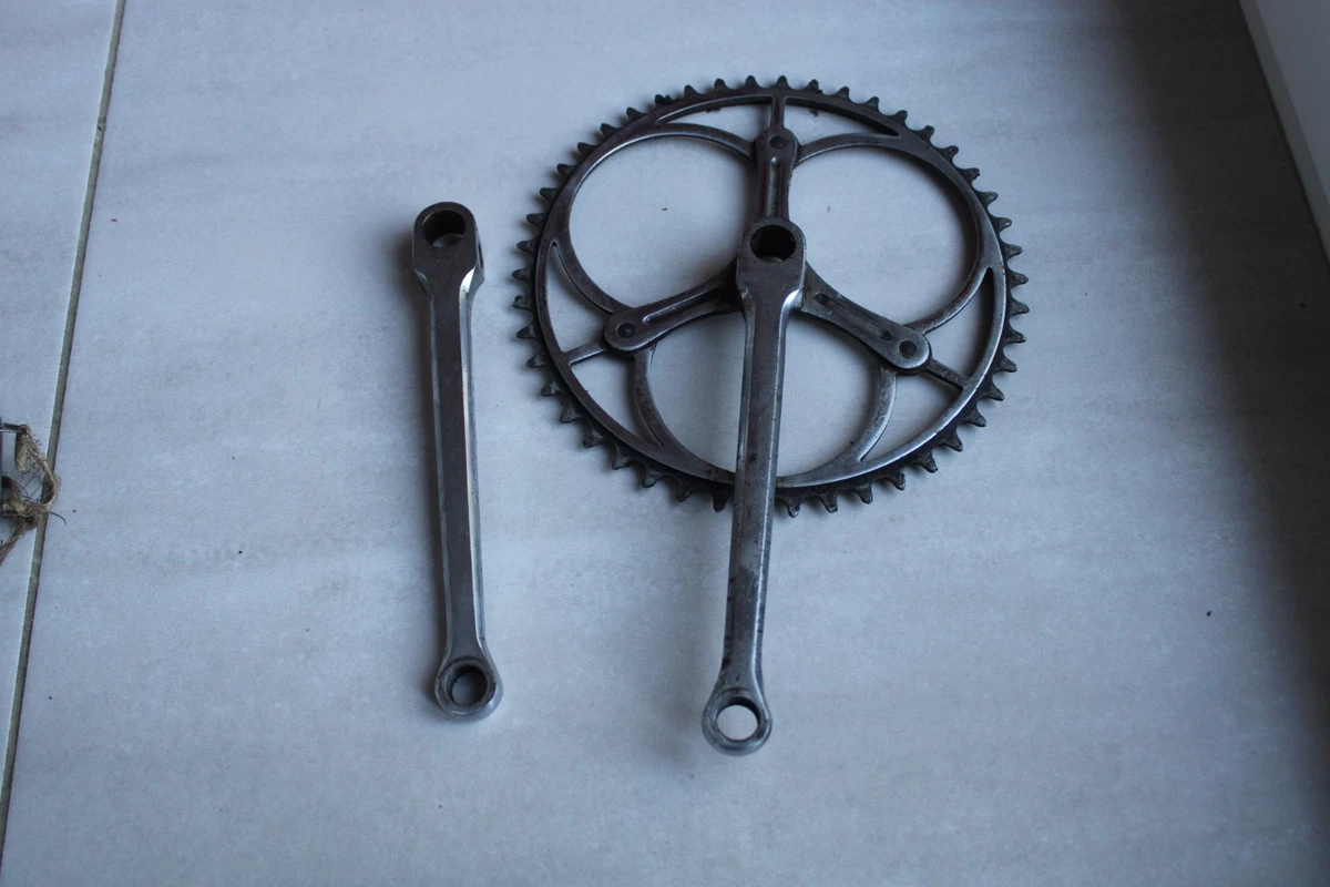 Pédalier Manivelles Vélo Ancien 46 Dents – Plateau Acier, Look Rétro