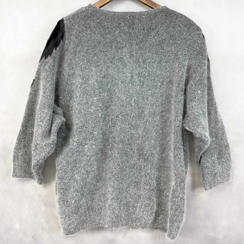 Suéter Erika II de Colección Años 80 para Mujer 2X Apliques de Seda de Angora Art Deco Cottagegoth Foto 4 de 4