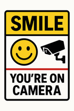 Smile You're On Camera Sticker 4x6 - CCTV Vinyl Warning Decal