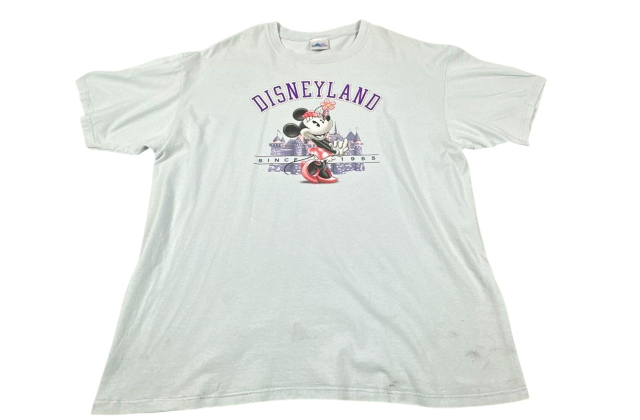 Vintage Disney Light Blue Minnie Mouse Since 1955 T Shirt. Women's Size 2XL