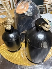 3 Black Iron Meditation Bells/ Boho / Decor /Minimalist Home NEW/ Bohemian