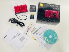 Nikon COOLPIX S9100 fotocamera digitale compatta rossa testata funzionante venditore Giappone