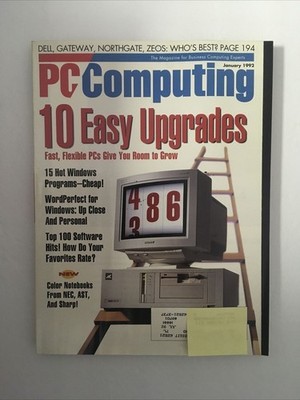 PC Computing JAN 1992 back issue COMPUTER magazine - 10 Easy Upgrades & 100 Hits