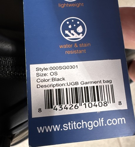 Elegante bolsa de ropa de golf STITCH - bolsa de lona grande nueva con etiquetas # 000SG0301 negra - Imagen 7 de 10