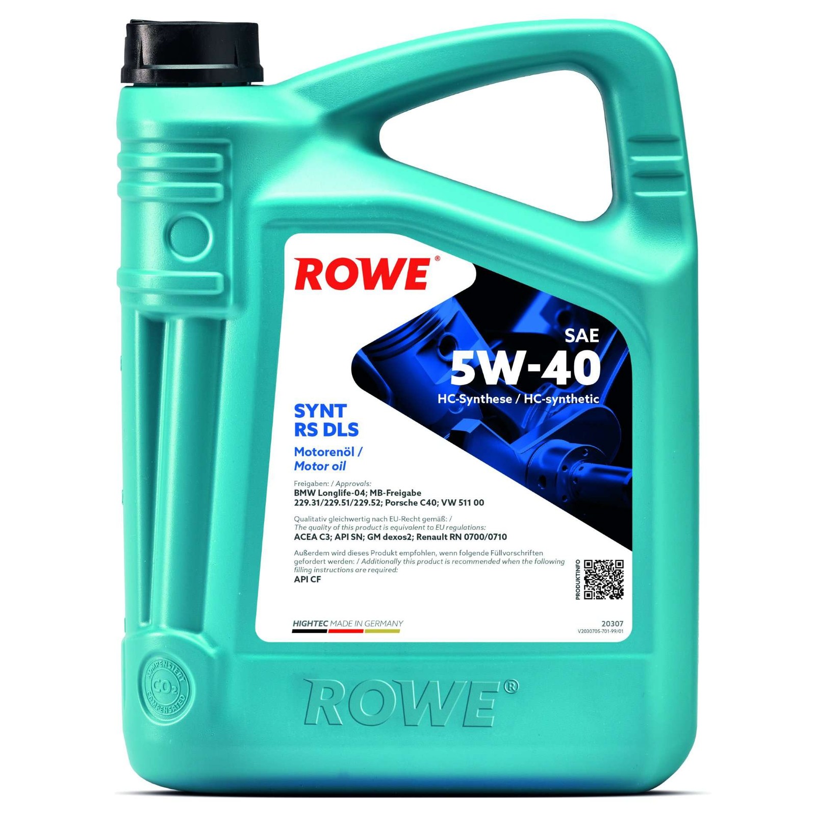 Rowe Motoröl Hightec Synt Rs Dls Sae 5W-40 [5 L] 20307-0050-99 5L - Image 5