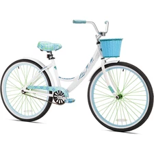 Women's 26" La Jolla Beach Cruiser Bike Perfect Fit Frame Single Speed, White