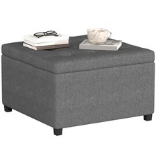 Fabric Tufted Storage Ottoman with Flip Top for Living Room Bedroom Refurbished