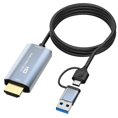 4K -Compatible to Type-C+USB Capture Card Mobile Phone Capture Card 1.8M F5R9
