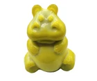 Fenton Glass Hippopotamus  Dandelion Yellow Hippo  3 1/4 h x 2 3/4 W Shine UV