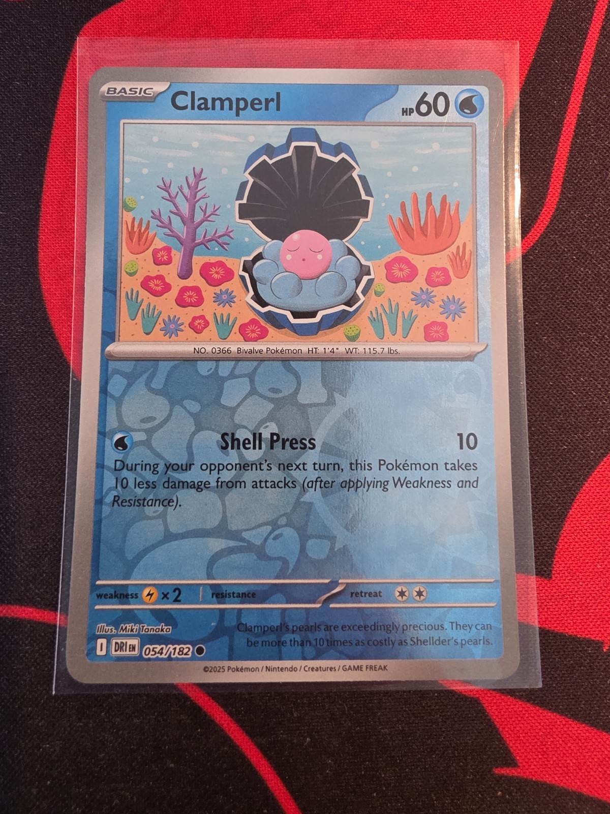 Pokemon TCG Card - Clamperl 54/182 Reverse Holo | Destined Rivals (2025) DRI NM