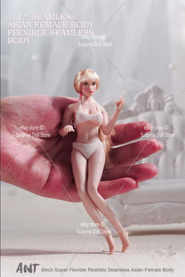ANT T305 1/12 Female Seamless Body Large Bust Pale /Suntan w/ Details 6'' Figure