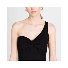 Agolde Black One Shoulder Cami Top Made in USA Minimalist Chic Quiet Luxury M