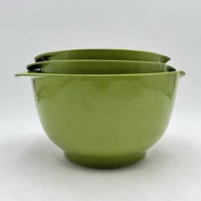 Green Rosti Mepal Denmark Nesting Mixing Bowls  3L 2L & 1.5L  Set Of 3 Vintage