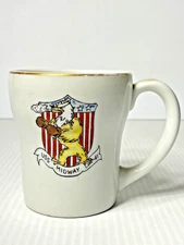 USS Midway CVA-41 Original Coffee Cup Mug Eagle with Boxing Gloves Vintage