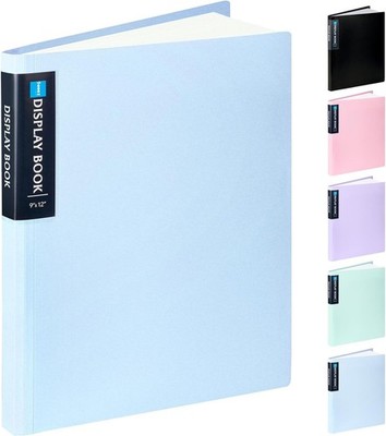 Art Portfolio 9''x12'' - 40 Pockets, 80 Pages with Clear Sheet Protectors (Blue)