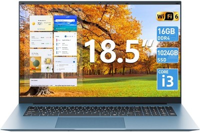 Riesiges 18,5 Zoll Multimedia Laptop Intel i3-10100Y 16GB RAM 1TB SSD HDMI Typ-C