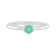 Russischer Smaragd Platin Silber Ring- Echtschmuck