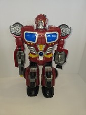 HAP- P -KID TOY LARGE WALKING/TALKING LIGHT UP ROBOTS, TRANSFORMERS 14 Inch