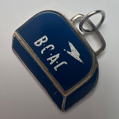 P&B 925 Sterling Silber Retro Anhänger Charm British Overseas Airways blaue Emaille - Bild 2 von 7