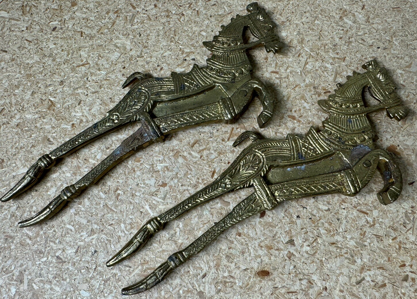 Lot Of 2 Vintage 1940s-50s Ornate Brass Horse Nut Cracker