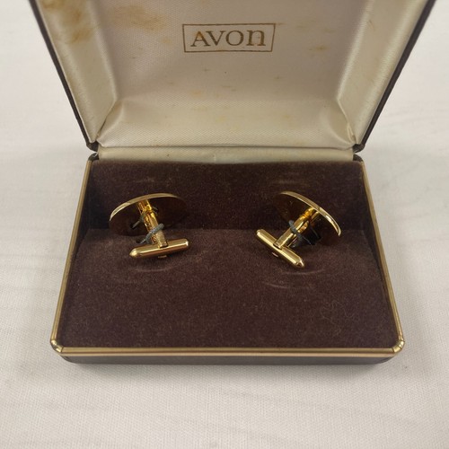 Joyería de citas vintage AVON para hombre - gemelos ovalados cepillados - Imagen 5 de 8