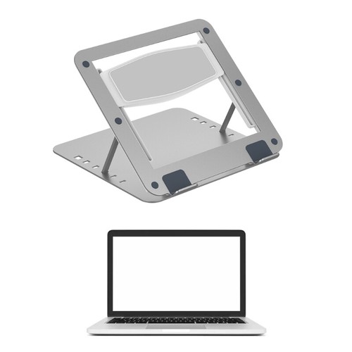 Laptop Stand Riser Adjustable Cooling Holder Foldable Tablets Bracket Aluminum - Photo 3/8