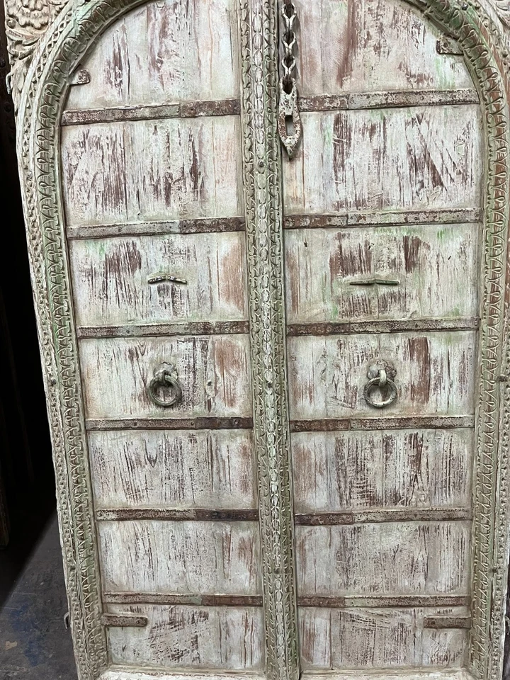 Antigua India PUERTA Jharokha ARQUED Persianas de Ventana Talladas Granja Decoración de Pared Foto 4 de 4