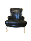 Louis XVI Bergere, Winged Back, Genuine Leather Armchair — photo 5