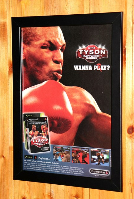 Mike Tyson Heavyweight Boxing Rare Small Poster / Old Ad Page Framed