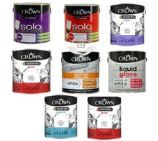 CROWN PAINTS FOR WOOD AND METAL GLOSS SATIN SOLO EGGSHELL ALL SIZES AVAILABLE