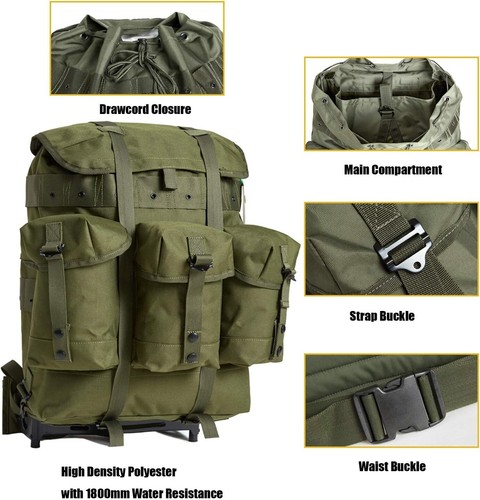 MT Military Alice Medium Pack OD Army Survival Combat ALICE Rucksack Backpack - Picture 6 of 7