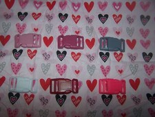 Wet Nose Designs Pretty In Pink Dog Collar Hearts on Light Pink COLOR Buckle